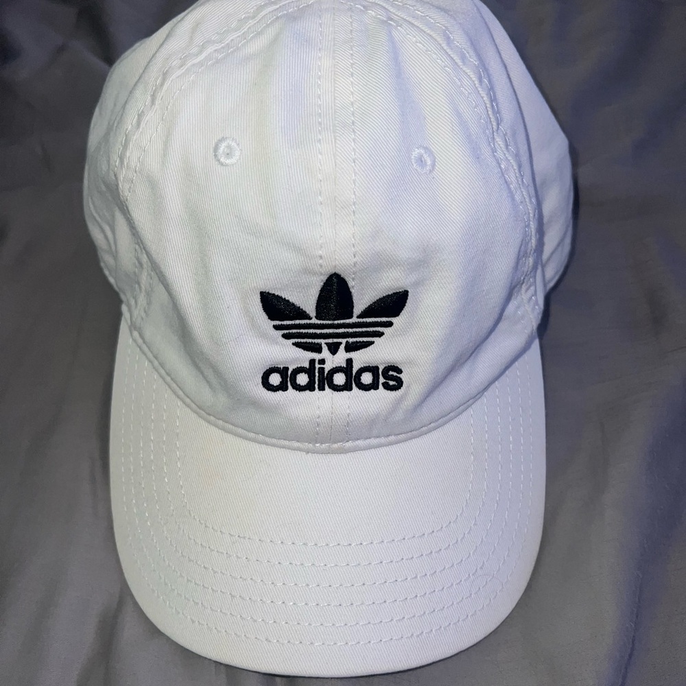 Adidas Classic White Hat with Black Emblem